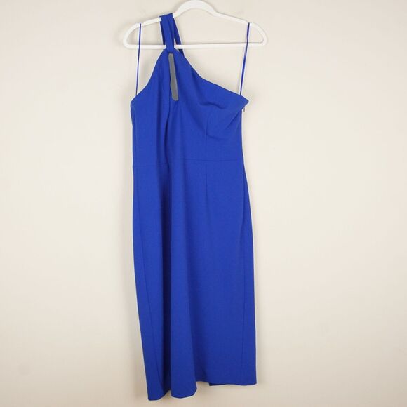 Dress The Population Eliseo KeyHole Neckline Blue Pencil Dress Womens Sz XXL - Picture 1 of 7